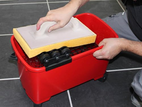 Rubi Hydro Plus Pro – Grout Trowel with Sponge (Plastic, 28 x 14 cm) Grey