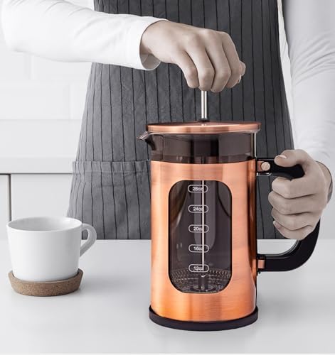 ADAMITA French Press Coffee Maker 8 cups 34 oz 304 Stainless Steel Coffee Press with 4 Filter Screens, Easy Clean Heat Resistant Borosilicate Glass - Free 100% BPA… (Candy Sparkle-AYUTYT, 34 oz) — view 6