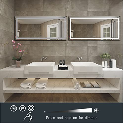 Maihauz 72X30 Inch Led Bathroom Mirror,Wall Mounted Vanity Mirror With Light,Anti-Fog Mirror,Memory Brightness Dimmable Makeup Mirror With 3-Color Adjustable Warm/Natural/White Light(Argo 72" Wx30 H) #TOP3