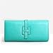 Produktbild JQDMBH Geldbörse,Slim Wallet Kopfschicht Rindsleder Frauen Brieftasche Leder Lange Brieftasche Handtasche Handytasche (Color : Aquamarine)