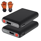 mAh 電熱グローブ バッテリー 2個セット DC/USB出力ポート 5000mAh 大容量 電熱ベスト バッテリー 残量表示 モバイルバッテリー 電熱手袋用電池 急速充電 スマホ充電 超軽量 薄型 ヒーター グローブ 加熱ソックス 電気スリッパ 加熱インソール 用 アウトドア バイク用