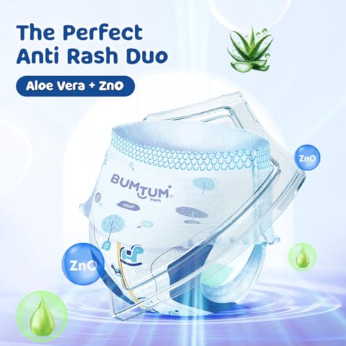 Bumtum Baby Diaper Pants, XL Size, 108 Count, Double Layer Leakage Protection Infused With Aloe Vera, Cottony Soft High Absorb Technology (Pack of 2) Bumtum Baby Diaper Pants, XL Size, 108 Count, Double Layer Leakage Protection Infused With Aloe Vera, Cottony Soft High Absorb Technology (Pack of 2)