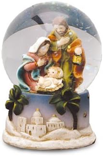 Christmas NATIVITY SET 3 Figures 3" Resin Xmas SNOWBALL, Waterball Christmas Gift Nativity Scene WITH STAR 9 cm