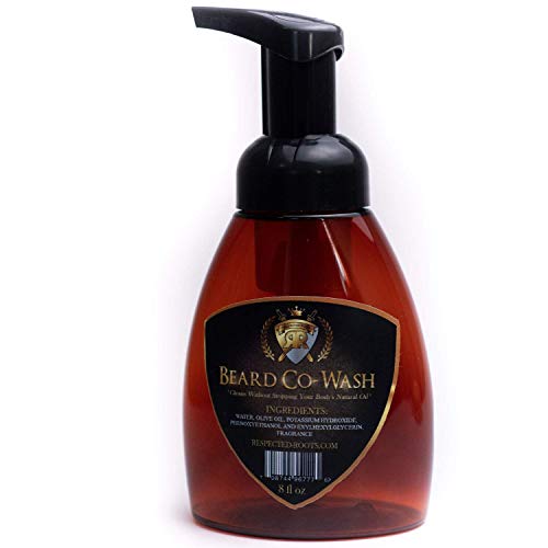 Respected Roots Foaming Beard Co-Wash (8oz) - Natural Beard Shampoo Cleans in 30 Seconds! - Antiseptic Beard Wash & Facial Hair Cleanser w/Shea Butter, Oil - Mustache Moisturizer, Cleaner