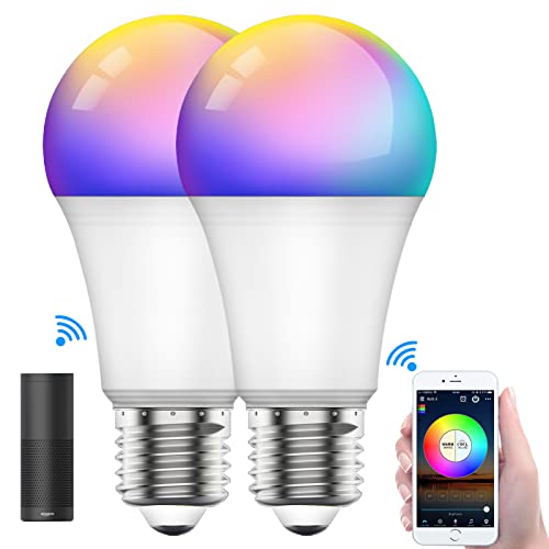 SKY-TOUCH 2Pcs Smart Led Bulb E27 Remote Control Color Adjus...