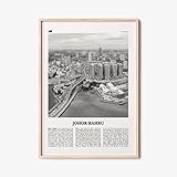 Johor Bahru Print Black and White, Johor Bahru Wall Art, Johor Bahru Poster, Johor Bahru, Johor Bahru Wall Décor, Malaysia #877