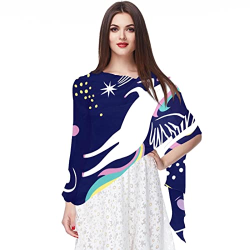 Châle licorne spatiale foulard fin femme pour mariage hijab