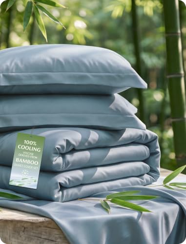 Bedsure PureWoven 100% Viscose Derived from Bamboo Duvet Cover Set, King