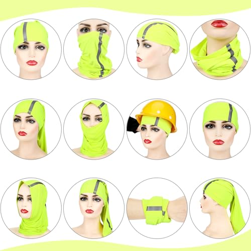 Image of SATINIOR 4 Pcs Neck Gaiter Face Mask for Men Reflective Face Cover Scarf Summer UV Sun Protection Balaclava Bandana for Work