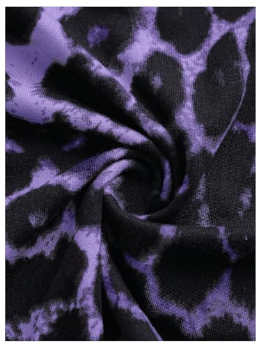 Image of SOLY HUX Women's Plus Size Leopard Print Halter Dress Y2k Gothic Deep V Cheetah Tie Backless Layered Ruffle Mini Dresses