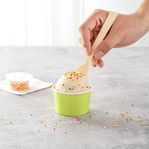 Image of Restaurantware Coppetta 3 Ounce Paper Cups, 50 Durable To Go Cups - Lids Sold Separately, Disposable, Green Paper Dessert Cups, Freezable, For Cafes And Restaurants (Pack of 2)