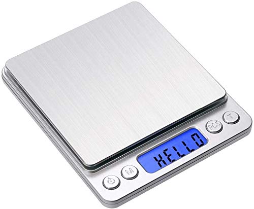 CHiWANJiGram Scale Digital Kitchen Scale PA Mini Size Food Scale 3000g 0.01g High Precision Jewelry Weight Scale with Platform LCD Display Tare and Pcs Features