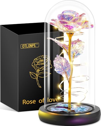 Otlonpe Glass Rose Flower, Womens Gifts for Christmas Valentines Day...