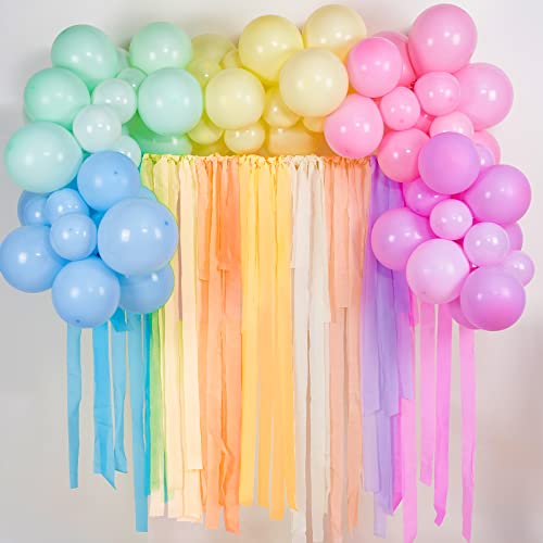 PartyWoo Pastel Crepe Paper Streamers 8pcs 656ft Pack of Pastel Rainbow Colorful Crepe Paper Streamers for Graduation Baby Shower Unicorn Easter Safari Spring Rainbow Theme Birthday Party Decorations by PartyWoo - Image 2
