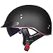 Produktbild FLHWAN Motorradhelm, Retro-Harley-Motorradhalbhelm DOT/ECE-Zertifizierter Unisex-Jet-Helmhalbhelm Mit Offenem Helm, Cruiser-Chopper, Antikollisions-Schutzhelm