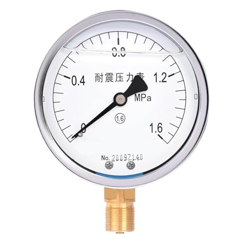 Manómetro de aceite YTN-100 resistente a golpes con rosca M20*1,5 y rango de -0.1 a 0.3MPa