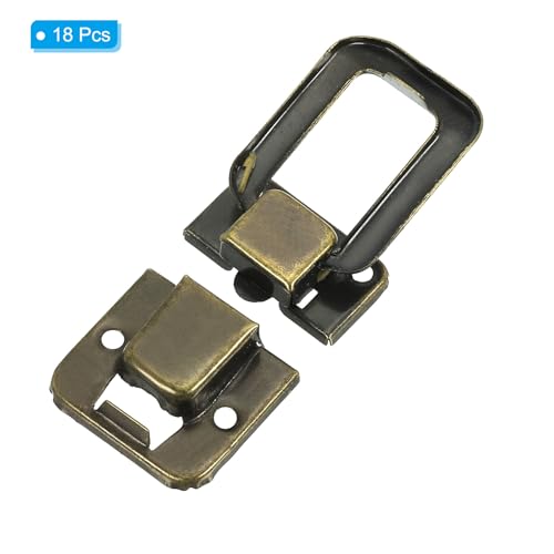 Image of PATIKIL Toggle Catch Lock 1.4 inch x 0.9 inch, 18 Pack Metal Buckle Hasp Lock Latch Clasp for Jewelry Box Wooden Case Decoration, Bronze
