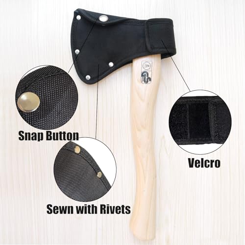 Xeerrfan 2Pcs Hatchet Cover for 1-1/4lb Axe, Black Ax Head Sheath Holster for Outdoor Hiking Camping Blade Protection, Double Snap Hatcher Blade Protector