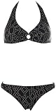 Roxy Damen Neckholder Bikini (L, Schwarz)