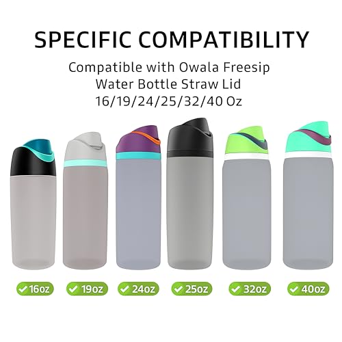 Bubrike Rubber Gasket Replacement,Compatible with Owala Freepsip Water Bottle 16/24/25/32/40 Oz Straw Lid, O Ring Seal for Owala Kids 12& 15 Oz Tumbler Cap- 4 Pack Silicone Seals - Thumbnail 7