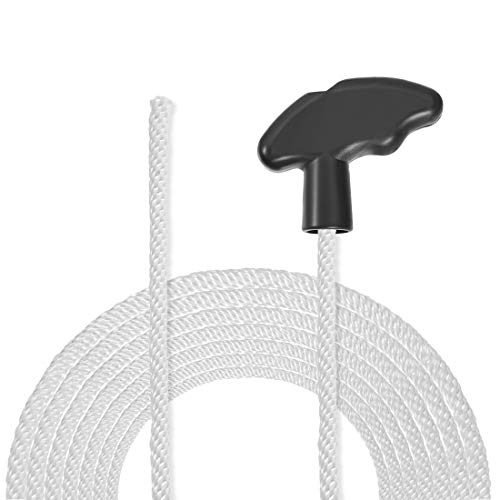 sourcing map Recoil Starter Rope with Soft Handle 5mm Dia 1.4m 4.6ft Nylon Pull Cord for 173F 188F 190F Lawn Mower Trimmer Chainsaw Engine Part
