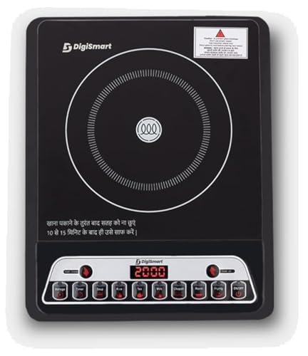 Image of DIGISMART Mark-1 2000W Induction Cooktop | Indian Menu Options | Automatic Power & Temperature Adjustment | Anti-Insect Protection | Digital Touch Control | Energy Efficient Induction Stove | Black