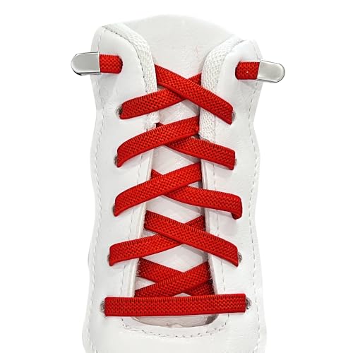 MOCATH 2 Pairs Elastic Shoelaces for Sneakers No Tie Shoe Laces for Kids and Adults Running Training Shoes Tieless Stretch Strings Red 39