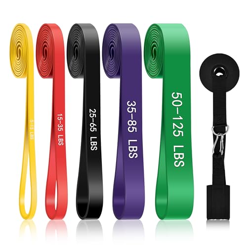 Pull Up Assistance Bands – 5-Level Latex Loops with Door Anchor
