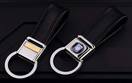 Stainless steel lanyard keychain and leather strap clips compatible with infiniti key fob