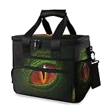 Sac isotherme en forme d'œil de dragon vert - 15 l - Étanche - Portable - Avec poignée et bandoulière - Pour l'extérieur, les voyages, le shopping, le camping, la voiture