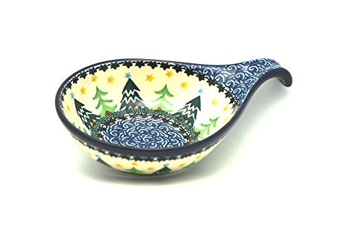 Polish Pottery Spoon/Ladle Rest - Christmas Trees