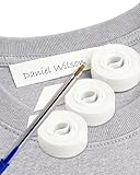 3 Rolle Aufbügletiketten 3 m x 1 cm, Kleidung & Uniform beschriften, Weiß, Stift inkl.