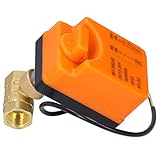 FLOAPA Motor asíncrono Válvula de Bola motorizada, DN15 Válvula de Bola motorizada DC12/24V Válvula de Bola hidráulica de latón de 2 vías Normalmente Cerrada for arrancador síncrono Motor asíncrono