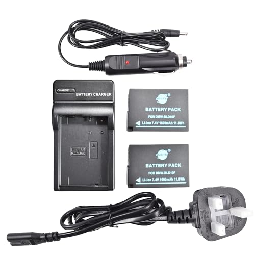 Batería DMW-BLD10E y cargador de coche para Panasonic Lumix DMC-G3 y DMC-GF2