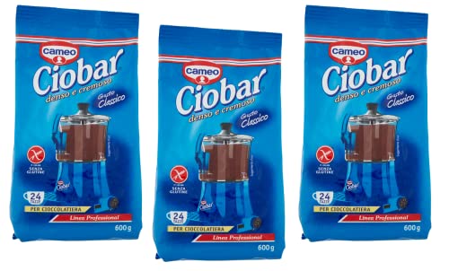 3x Cameo Ciobar Professional Classico Vorbereitung für Heiße Schokolade Schokoladengetränk 24 Tassen Glutenfrei 600g