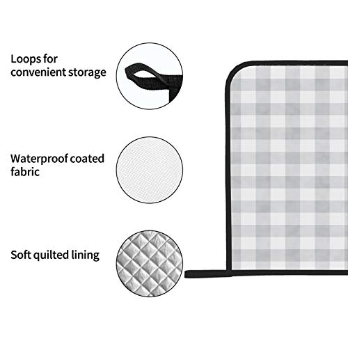 Gray Gingham Fabric That Seamless Pot Holders For Kitchen Heat Resistant Heat Resistant Heat Mat 2 Pcs Heat Resistant Pot Holders 8×8 Inch For Cooking And Baking #TOP3