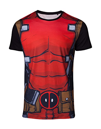 Deadpool Bioworld EU Herren Marvel Comics Suit Sublimation T-Shirt Gr. M, Rot (Rot)