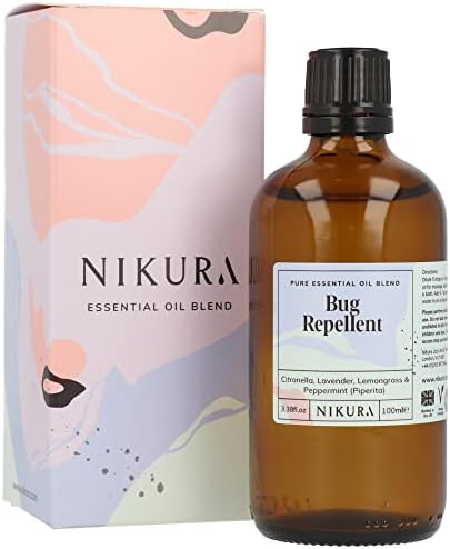 Nikura Insect Bug Repellent Essential Oil Blend - 10ml | Made from Citronella, Lavender, Lemongrass & Peppermint | Perfect for Aromatherapy, Diffuser, Repelling | Vegan & UK Made
