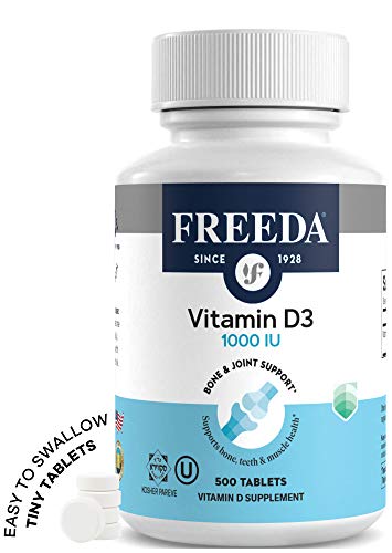 Freeda Vitamin D3-1000 Iu - Pure High Potency Kosher Supplement Tablets - Bone And Muscle Health, Calcium Absorption, Immune Support For Men And Women* - 500 Count #TOP1