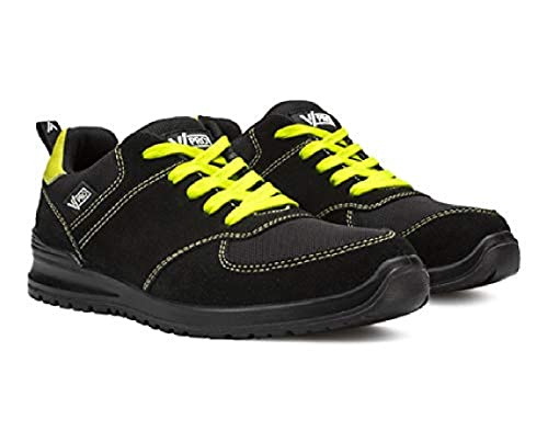 V-PRO 707004; Zapato Vital S1P SRC Metal Free; color Negro y Amarillo Flúor; Talla 36