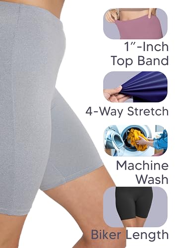 STRETCH IS COMFORT Biker Shorts for Women | Women's Athletic Workout Shorts | Cotton | Small - 5X4