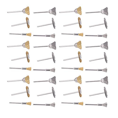 Kit de Escovas de Arame 36 Unidades Tipo Caneta Tipo Plana e Tigela Tipo 3 Formatos Conjunto de Esco