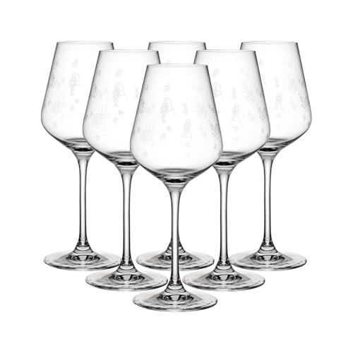 Villeroy & Boch - Set di 6 bicchieri da vino bianco, cristallo, Toy's Delight, Natale, 380 ml, lavabili in lavastoviglie