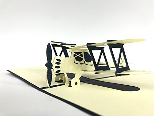 Plane 3D Cards Radial Engine Beautiful Old Biplane Plane Birthday Card nameday Card Greetings Card Happy Birthday