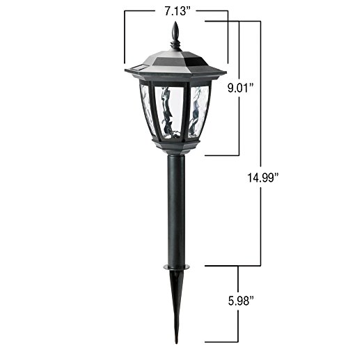 Ezsolar Dual Use Classic Coach Light (Set Of 2) Model #: Cpm1A-R2- Bk-2, Powered By Sunpower Solar Panels, Pathway Lights, Outdoor Lighting, 1 Aa Battery Included, 1 Year Warranty. #TOP3
