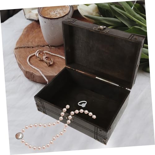 Coffre trésor bois foncé Healeved pour ranger vos secrets - 6