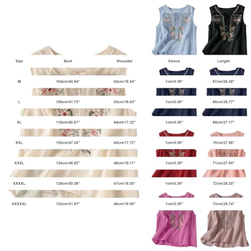 Iufabrpcs Linen Tops for Women Lightweight Gauze Shirts Red M - image 6