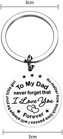 Jancosta Dad keyring Fathers Day Gift From Daughter - Dad I love You ,I'll Always Be Your Little Girl Keychain for Men Father Birthday Presents,Stainless Steel