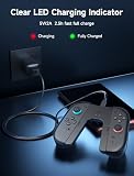 JSAUX ergonomiczny uchwyt ładujący kompatybilny z konsolą Nintendo Switch 2, magnetyczny uchwyt kompatybilny z kontrolerami JoyCon Switch 2, granie ładowania, wskaźnik LED, kabel 1,5 m/4,9 ft – czarny