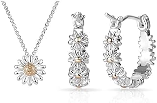 Philip Jones Daisy Necklace and Hoop Earrings Set